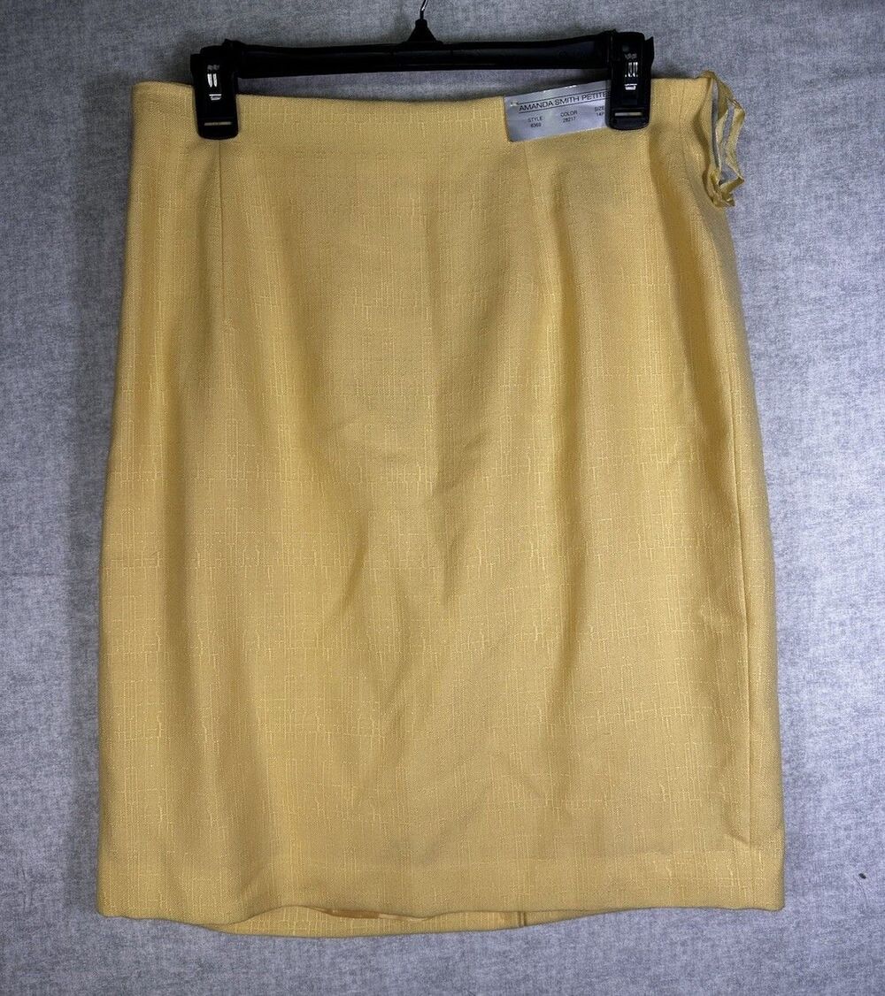 NWT Amanda Smith Petites Women’s Skirt Size 14P Butter Yellow Career
